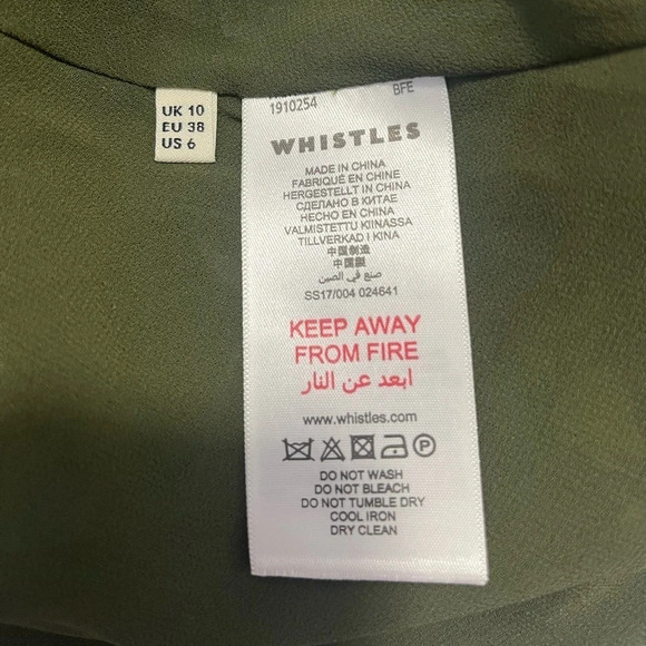 Whistles Green Penelope Floral Pleated Midi Dress size 6 - Picture 8 of 8